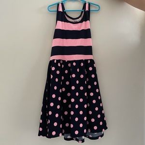 Justice stripes and polka dot dress